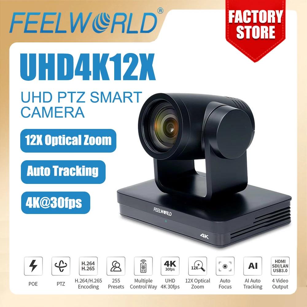 FEELWORLD UHD4K12X PTZ ī޶, ȭ ȸ  ̺ Ʈ  SDI HDMI USB IP, 12X  , 4K 30FPS